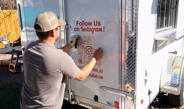 Converting the trailer into the Lucky Dogs Kitchen food truck