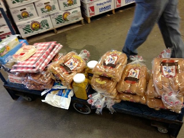 Stocking up on supplies for the Lucky Dogs Kitchen food truck